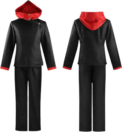 Vista 2 de Yuuji Itadori - Disfraz de cosplay para hombre, disfraz de anime Kaisen Jujutsu de Kaisen, uniforme escolar japonés, tops y pantalones