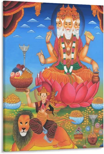 Vista 68 de Póster artístico con texto en inglés «Lord Shiva And His Family» («Lord Shiva And His Family») - Póster decorativo moderno para decorar la pared