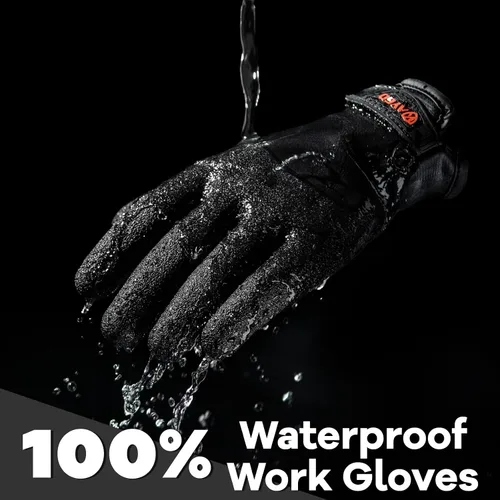 Vista 4 de KAYGO Guantes de trabajo térmicos impermeables con aislamiento – KG140W, guantes de invierno para condiciones frías para hombres y mujeres, mano