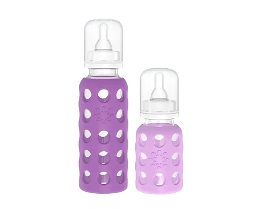 Vista 16 de Lifefactory Biberón de vidrio sin BPA Funda protectora de silicona Paquete de 2 de 4 onzas melón, plátano