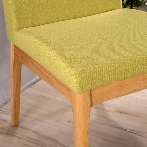 Vista 3 de Silla de comedor moderna, Katherine Mid Century (juego de 2), Tela