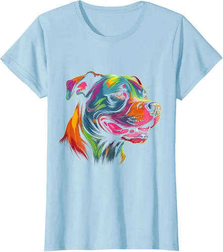 Vista 27 de Pit Bull Mom Dog Lover Colorido Artistic Pitbull Owner - Camiseta para mujer, Negro