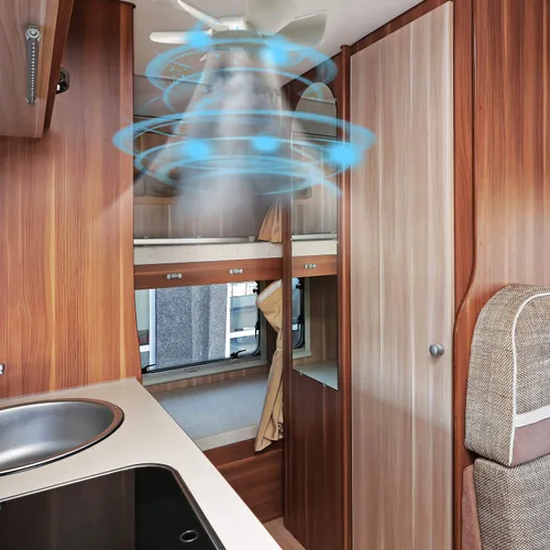 Vista 3 de Paquete de 2 aspas blancas de repuesto de 6 pulgadas para ventilador de ventilación de baño de RV, se adapta a rejillas de ventilación de techo