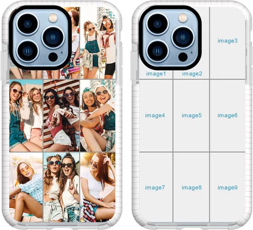 Vista 18 de Funda de teléfono personalizada para iPhone 13 Pro, funda personalizada de fotos de collage de múltiples imágenes, resistente a los arañazos, a