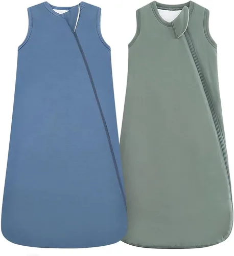 Vista 21 de HAPIU Saco de dormir unisex de rayón hecho de bambú TOG 1.0, cremallera premium de 2 vías, manta portátil para bebé All-Night Comfort, Buttery