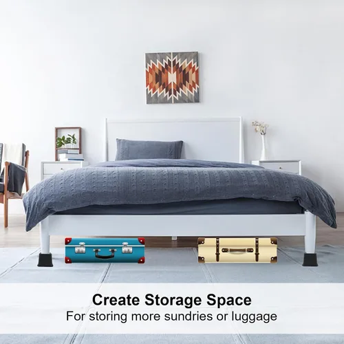 Vista 6 de Paquete de 4 elevadores de muebles de cama, elevadores de cama resistentes de 3.1 pulgadas con almohadillas de espuma antideslizantes para cama