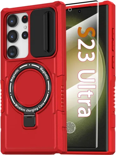Vista 27 de Funda magnética para Samsung Galaxy Note 20 Ultra con soporte de anillo [con protector de pantalla] [Compatible con carga inalámbrica MagSafe] Funda