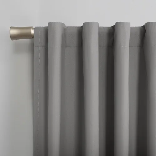 Vista 3 de Sun Zero Cyrus - Juego de 2 cortinas térmicas 100% opacas con pestañas Gris
