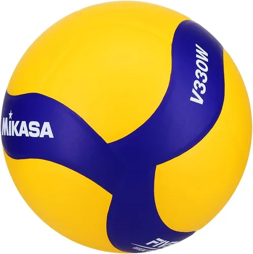 Vista 2 de Mikasa V330W, voleibol de juego de club de competición para interior, Azul/Amarillo