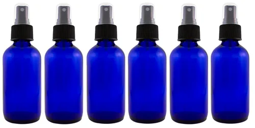 Vista 7 de Botella de vidrio ámbar de 2 fl oz con tapa de spray negra (paquete de 6)