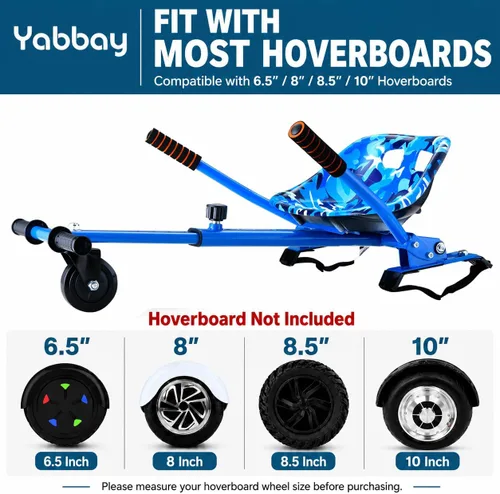 Vista 5 de Eco-Friendly Hoverboard Seat Attachment Colorful Printed Seat, Swivel Wheel & Adjustable Length, Fits 6.5", 8", 8.5" & 10" Hoverboards for Kids &