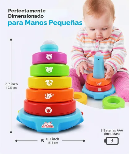 Vista 8 de BEST LEARNING Stack & Learn - Juguete apilable de actividades educativas de desarrollo para bebés de 6 o 9 meses en adelante Regalos de cumpleaños