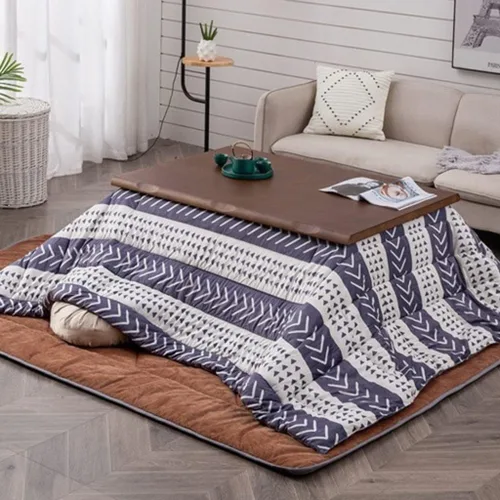 Vista 10 de Mesa de calefacción Tatami Mesa de centro kotatsu, mesa de centro de invierno Tatami mesa de café estilo japonés, estufa de invierno para asar Blue-a