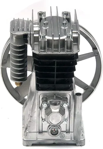Vista 2 de Bomba de compresor de aire 2HP, bomba de cabeza de compresor de aire de cilindro gemelo de pistón de 1.5KW Bomba lubricada de aceite de aluminio