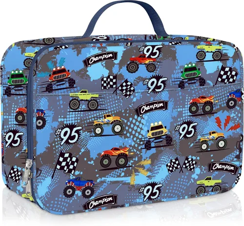 Vista 16 de Bolsa de almuerzo térmica aislada para niños Clastyle Sport Ball, grande, azul, con enfriador térmico, para niños, para picnic, escuela, canasta