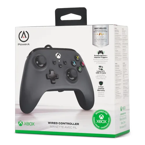 Vista 10 de PowerA Wired Controller for Xbox Series X S - Black, gamepad, wired video game controller, gaming controller, works with Xbox One and Windows 10/11