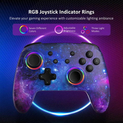 Vista 4 de NexiGo Controlador de efecto Hall (sin deriva, sin zona muerta) con joystick de detección Hall para interruptorSwitch LiteOLED, controlador