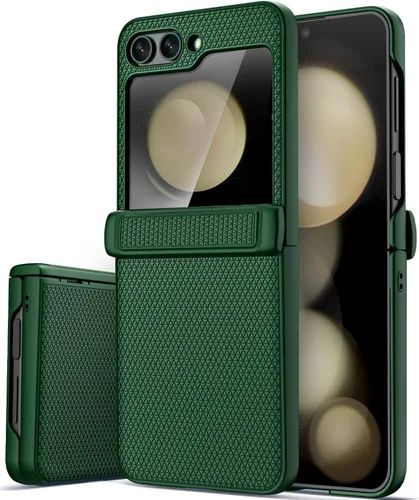 Vista 13 de Vihibii - Funda para Samsung Galaxy Z Flip 5 con protección de bisagra, 2023, color negro Protector de pantalla exterior HD, delgado y elegante