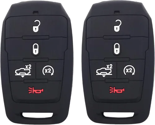 Vista 7 de Funda protectora de silicona para llavero de automóvil para Ram 1500 2021 2020 2019, accesorios de 5 botones de entrada sin llave, control remoto