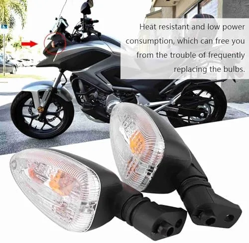 Vista 3 de Terisass Luces de giro 1 par motocicleta indicadores lente 12V plástico dirección indicador lámpara con para F650GS 2008-2009 F800GS F800R 2007-2008