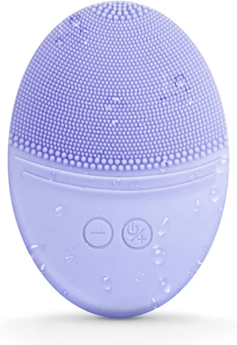 Vista 3 de EZBASICS Cepillo de limpieza facial, cepillo facial vibratorio sónico impermeable para limpieza profunda, exfoliante suave y masaje, carga inductiva