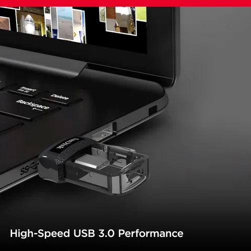 Vista 4 de SanDisk 32GB Ultra Dual Drive m3.0, microUSB y USB Type-A, USB de alta velocidad 3.0, diseño retráctil para dispositivos Android y computadoras