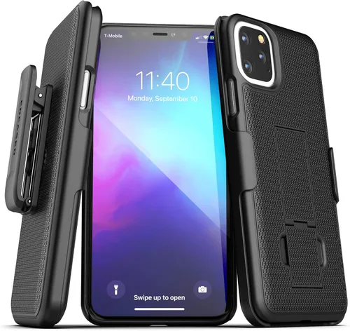 Vista 22 de Encased Funda para cinturón iPhone 11 con clip (Serie DuraClip) Funda ultradelgada con funda (Negro)