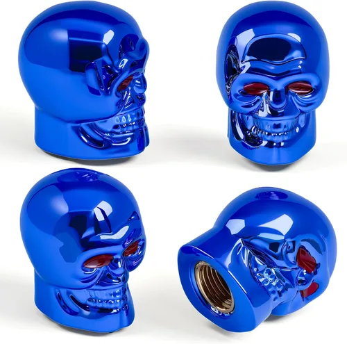 Vista 41 de 4 piezas de tapas de válvula de neumático estilo Cobra, forma de cabeza de serpiente, tapas universales de válvula de neumático con núcleo de cobre
