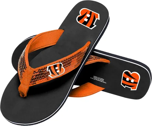 Vista 47 de FOCO Womens NFL Team Logo Sequin Strap Sandals Flip Flops