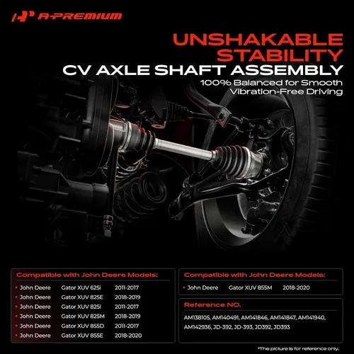 Vista 2 de A-Premium Par (2) Conjunto de eje de transmisión CV delantero Compatible con John Deere Gator XUV 625i 2011-2017, Gator XUV 825E 2018-2019, Gator