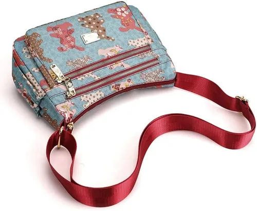 Vista 7 de Bolso de hombro para mujer, diseño de patrón de flores, bolso de viaje para mujer, bolso de mensajero de nailon de verano para mujer, bolso mujer