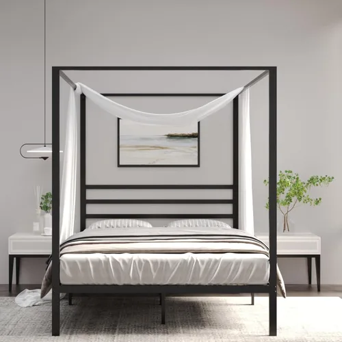 Vista 10 de Golden Gate Beds, base de cama de plataforma de metal, resistente, base de colchón de acero resistente, no necesita somier, fácil montaje, base Negro