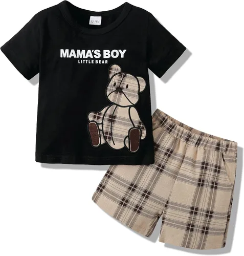 Vista 25 de Conjunto de ropa de verano para bebé y niño, camiseta de manga corta de algodón, pantalones cortos de dinosaurios, conjunto de ropa para niño