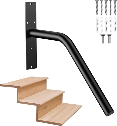 Vista 10 de Munzong - Barandillas blancas de 16 pulgadas para escaleras de 1 a 3 escalones, barandilla antideslizante de acero inoxidable SUS304 para escaleras