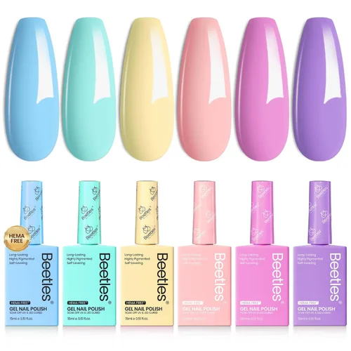 Vista 21 de Beetles - Kit de 23 esmaltes de uñas de gel con luz UV, kit de esmalte de gel de 12 colores 1-Elegancia acogedora