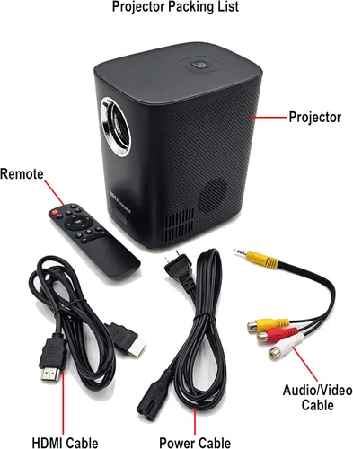 Vista 3 de HoliScapes® Kit de proyector USB - Taller de Santas + proyector + pantalla de proyección de 48 x 72 pulgadas