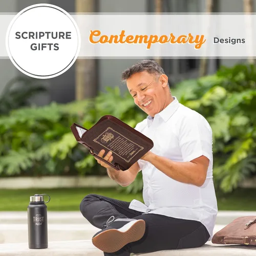 Vista 8 de Christian Art Gifts Funda clásica de Biblia y libro para hombres y mujeres: La oración del Señor - Mateo 6:9-13 inspirador de las Escrituras