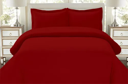 Vista 7 de LINEN HOUSE Hotel Collection Bedding's 550 hilos 100% algodón egipcio individual damasco sólido 3 piezas