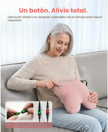 Vista 7 de BOB AND BRAD Masajeador de espalda con calor elegible para FSA, masajeador de cuello con cable EZBack para alivio del dolor de tejido profundo Rosa