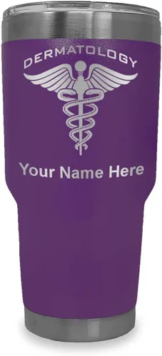 Vista 37 de LaserGram Vaso aislado al vacío de 20 onzas, dermatología, grabado personalizado incluido (negro)