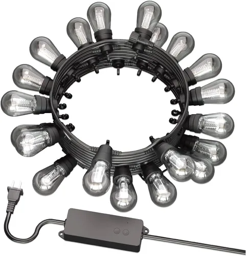 Vista 3 de GE Cync Luces inteligentes para café con efectos dinámicos, luces de cadena para patio que cambian de color, compatibles con Alexa y Google, 48 pies