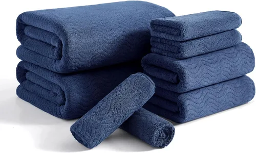 Vista 44 de Juego de toallas de baño de 8 piezas 2 toallas de baño grandes de gran tamaño, 2 toallas de mano y 4 paños Juego de toallas de baño ultrasuaves