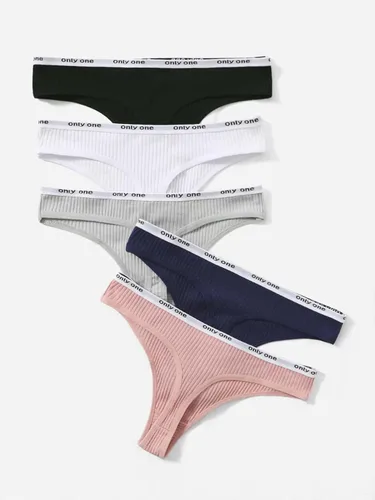 Vista 2 de WDIRARA Conjunto de ropa interior de punto de 5 piezas para mujer