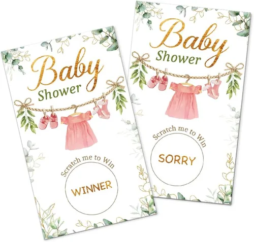 Vista 10 de Juego divertido de 50 piezas de Welcome To The Pack, tarjeta de rascar de lobo de nieve para baby shower, suministros de fiesta de cumpleaños