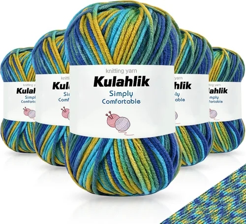 Vista 14 de 50g (1x50g) Hilo Acrílico para Crochet y Tejido, Hilo Degradado Colorido, 1 Rollo de Madejas, Hilo Acrílico Multicolor, Perfecto para Proyectos