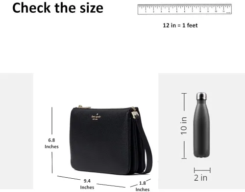 Vista 6 de Kate Spade - Bolso cruzado para mujer Leila con triple refuerzo para mujer, girasol (Sunflower Field)