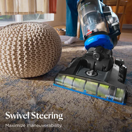 Vista 3 de Bissell CleanView Aspiradora giratoria con rodillo de cepillo de triple acción, dirección giratoria, varita de extensión, tanque de suciedad fácil