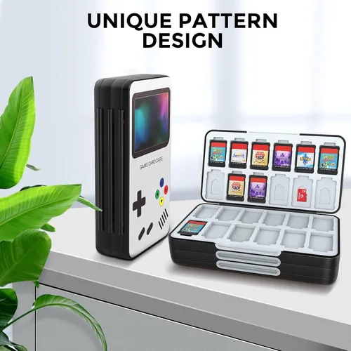 Vista 6 de HEIYING Game Card Case for Nintendo Switch and Switch OLED,Customized Pattern Nintendo Switch Lite Game Card Case with 72 Game Card Slots and 24
