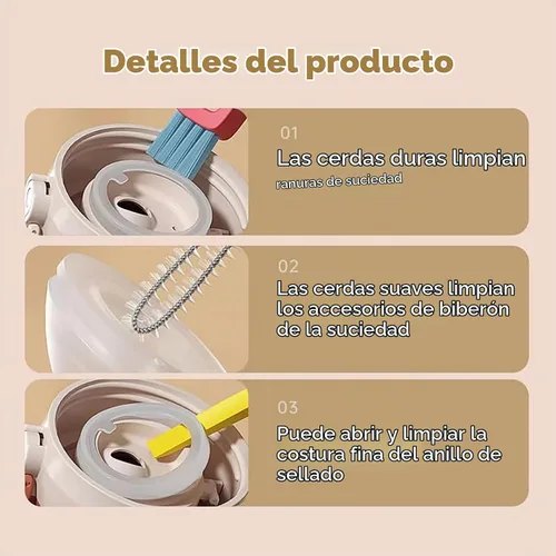 Vista 3 de Cepillo de limpieza de tapa de taza 3 en 1, cepillos de limpieza de cubierta de sellado 2025, cepillo de limpieza de grietas, cepillo limpiador