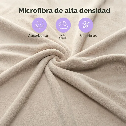 Vista 7 de Umisleep Toalla para Cabello 100% Microfibra, 41" x 22" Toalla Súper Absorbente Envolvente con Lazo Elástico, Toalla Grande para Cabello Rizado
